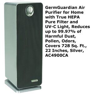 Germ Guardian Air-Purifier True HEPA Unit for 728 SF areas; 22" tall (Brand New)